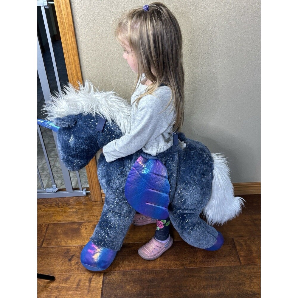 Justice Youth Costume Unicorn Step In Rainbow‎ Shimmer Halloween 28"x30" Plush